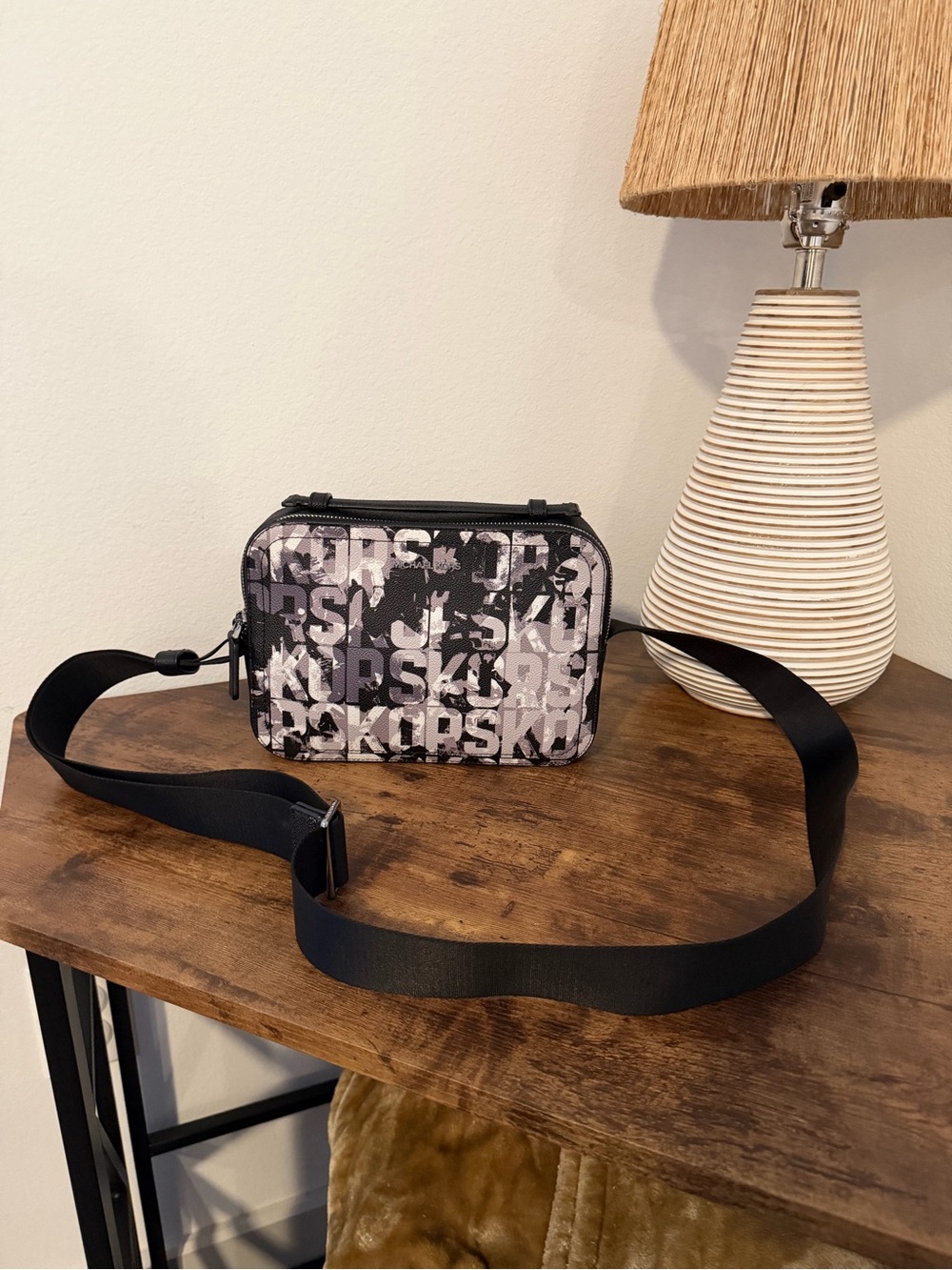 Michael Kors Black & White Logo Crossbody Bag